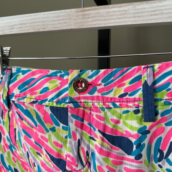 Lilly Pulitzer Indigo Palm Reader The Walsh Shorts - Size 8 - Picture 2 of 5
